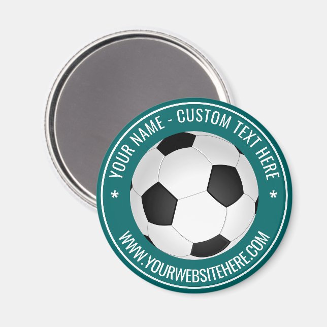 Personalised Custom Text Soccer Ball Magnet Gift (Front/Back)