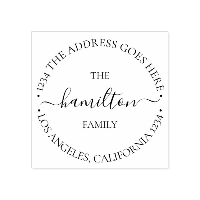 Personalised Custom Text Within Circle Rubber Stamp (Imprint)