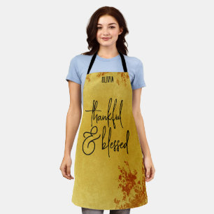 Personalised Custom Thankful & Blessed Cute Apron