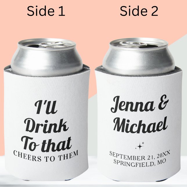 Personalised Custom Wedding Party Favours Can Cooler (Creator Uploaded)