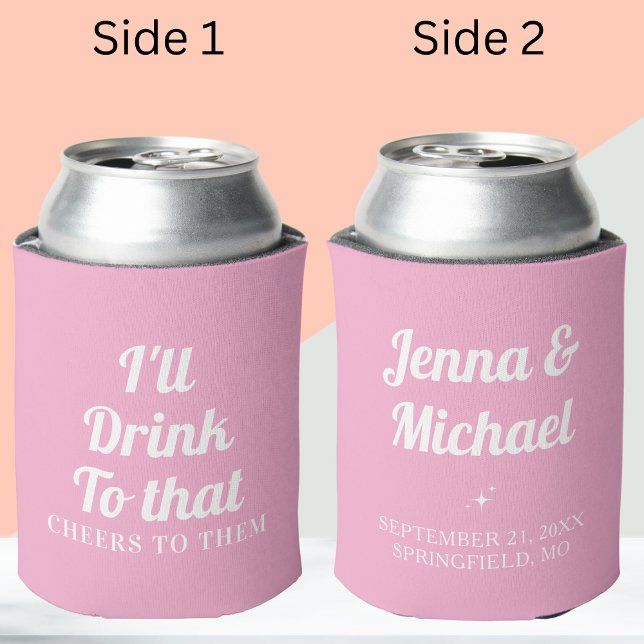 Personalised Custom Wedding Party Favours Can Cooler (Creator Uploaded)