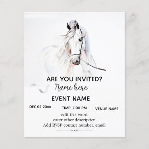 Personalised Custom White Horse Flyer