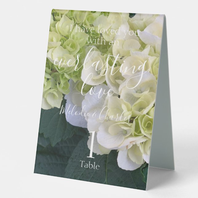 Personalised Custom White Hydrangea Wedding Love  (Front)