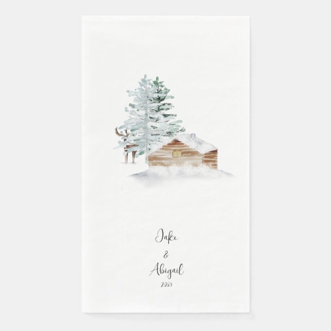 Personalised Custom Woodland Christmas  Napkin (Front)