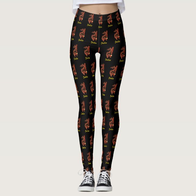 Personalised Custom Year of The Dragon Leggings (Front)