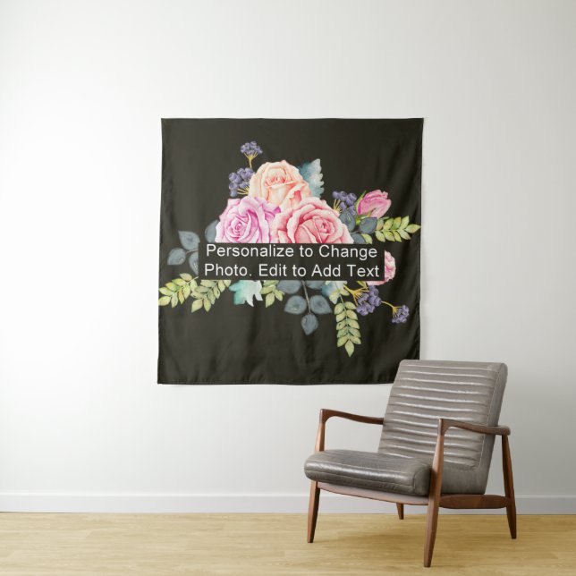 Personalised Custom Your Artwork Photo Add Text Tapestry (In Situ)