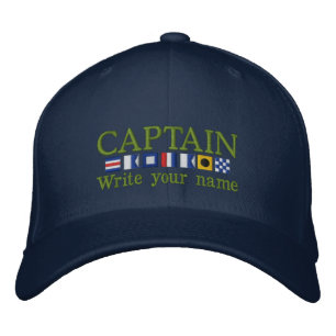 Personalised Custom Your Captain Nautical Flags Embroidered Hat