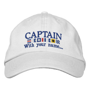 Personalised Custom Your Captain Nautical Flags Embroidered Hat