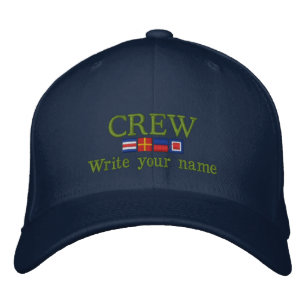 Personalised Custom Your Crew Nautical Flags Embroidered Hat