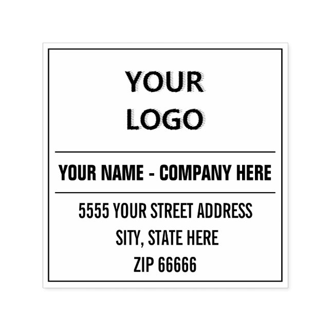 Personalised Custom Your Name Address Logo - Photo Self-inking Stamp (Design)