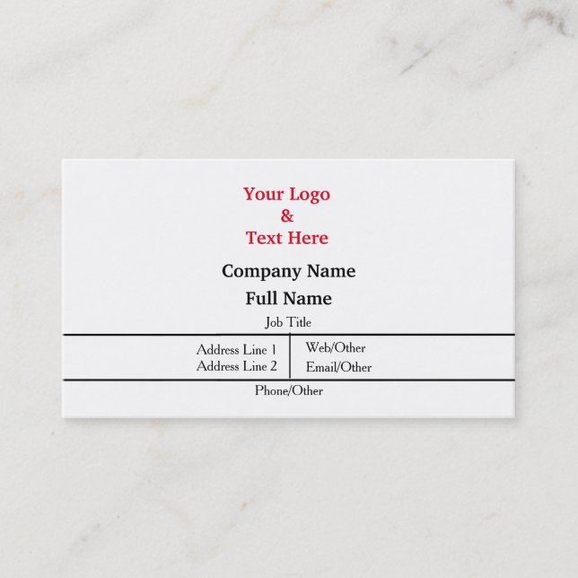 Personalised Custom Your Own Business Card (Front)