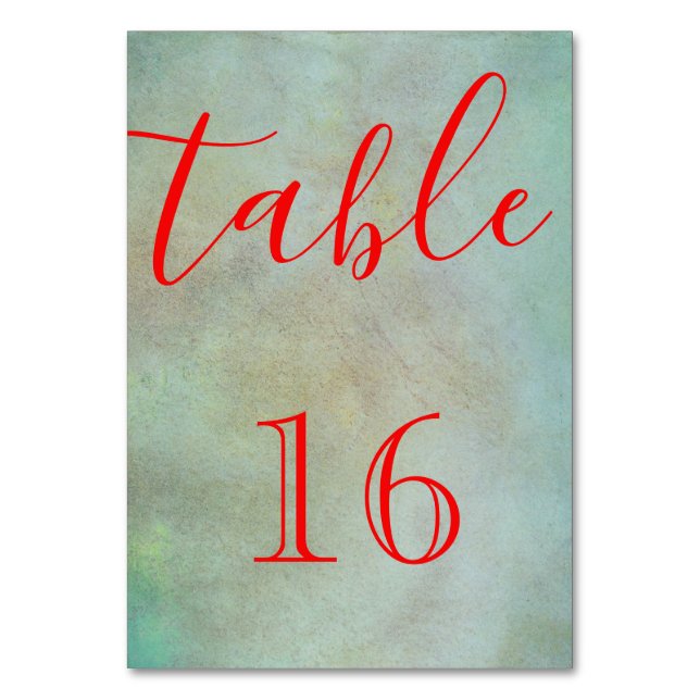 Personalised Custom Your Own Elegant Script Table  Table Number (Front)