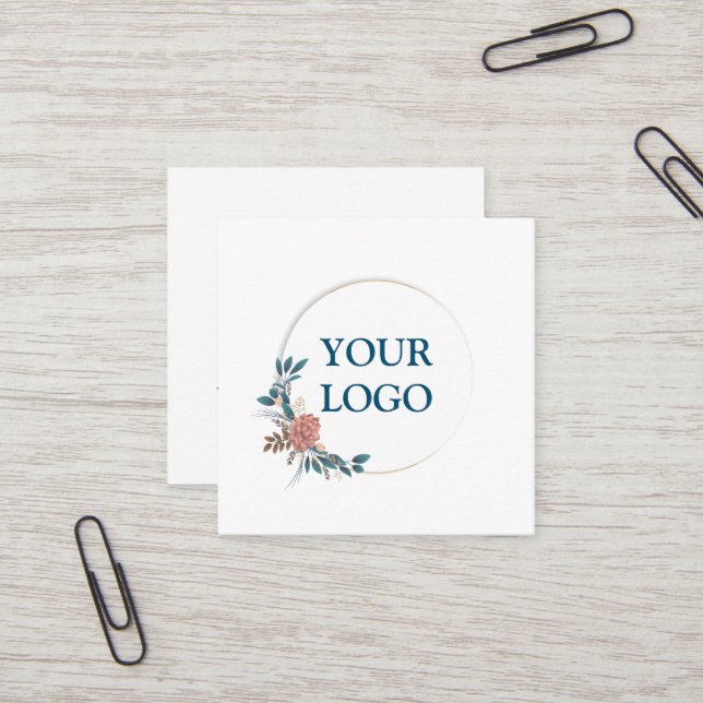 Personalised Custom Your Own Logo Square Business  Square Business Card (Front/Back In Situ)