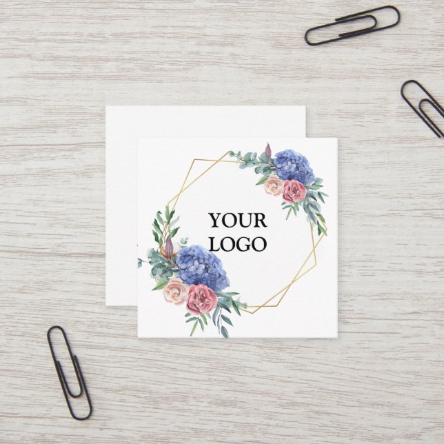 Personalised Custom Your Own Logo Square Business  Square Business Card (Front/Back In Situ)