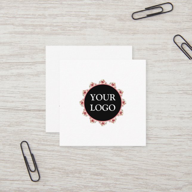 Personalised Custom Your Own Logo Square Business  Square Business Card (Front/Back In Situ)