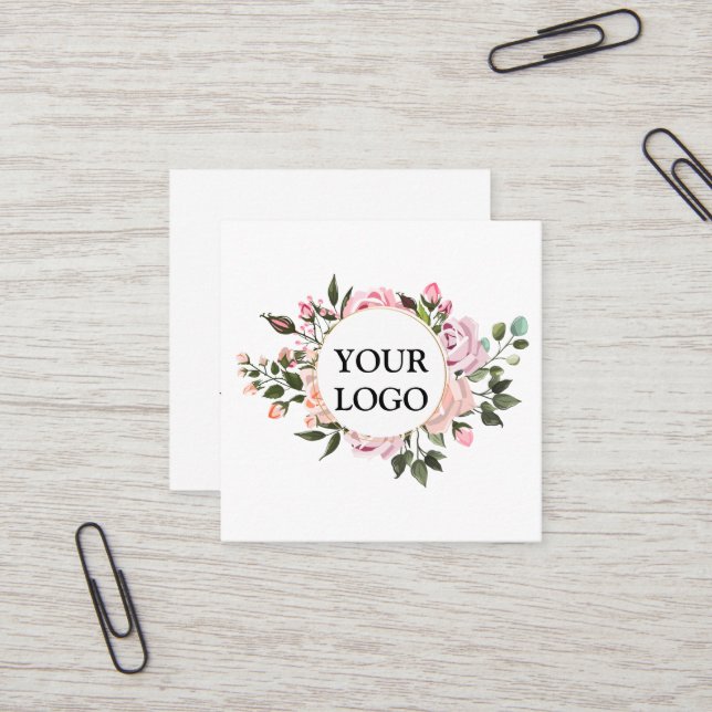 Personalised Custom Your Own Logo Square Business  Square Business Card (Front/Back In Situ)