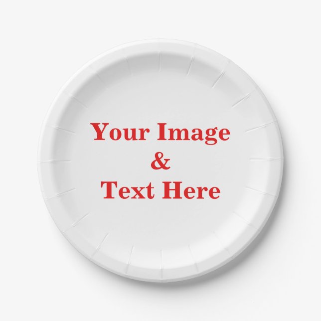 Personalised Custom Your Own Photo Paper Plate (Front)