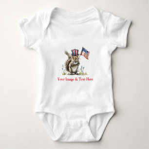 Personalised Custom Your Own Photo & Text 4th July Baby Bodysuit