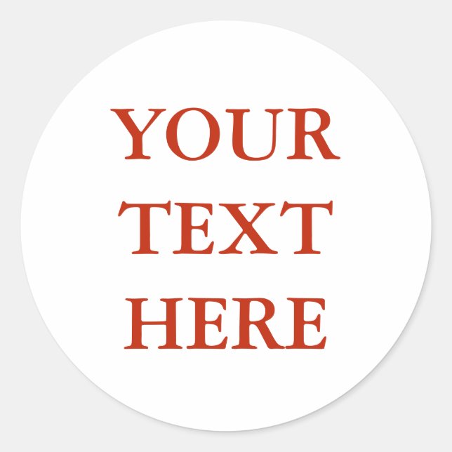 Personalised Custom Your Own Photo & Text Classic Round Sticker (Front)