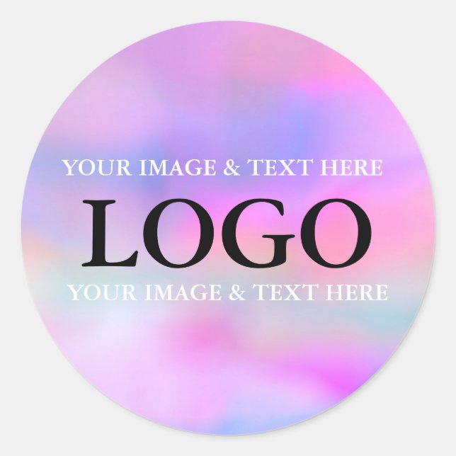 Personalised Custom Your Own Photo & Text Classic Round Sticker (Front)