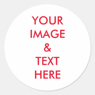 Personalised Custom Your Own Photo & Text Classic Round Sticker