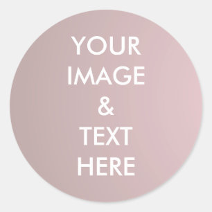 Personalised Custom Your Own Photo & Text Classic Round Sticker