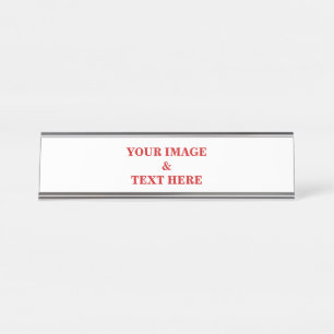 Personalised Custom Your Own Photo & Text Desk Name Plate