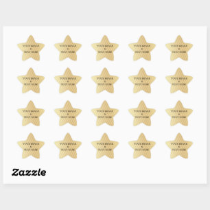 Personalised Custom Your Own Photo & Text Gold Star Sticker