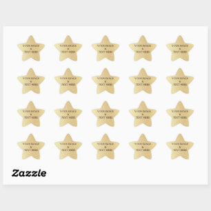 Personalised Custom Your Own Photo & Text Gold Star Sticker