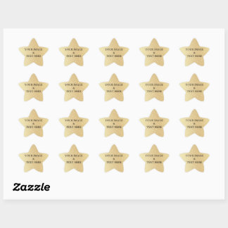 Personalised Custom Your Own Photo & Text Gold Star Sticker