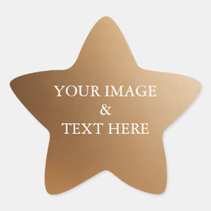 Personalised Custom Your Own Photo & Text Gold Star Sticker