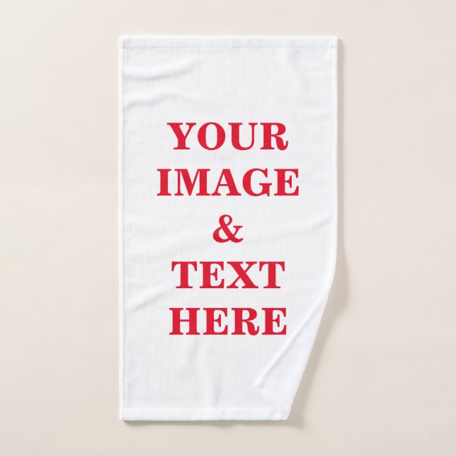 Personalised Custom Your Own Photo & Text Hand Towel (Hand Towel)