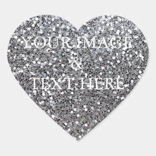 Personalised Custom Your Own Photo & Text Heart Sticker