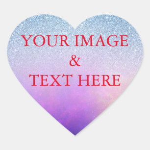 Personalised Custom Your Own Photo & Text Heart Sticker