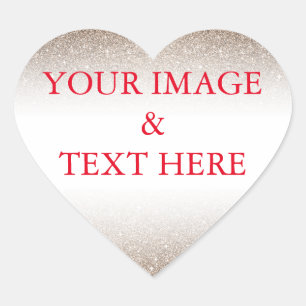 Personalised Custom Your Own Photo & Text Heart Sticker