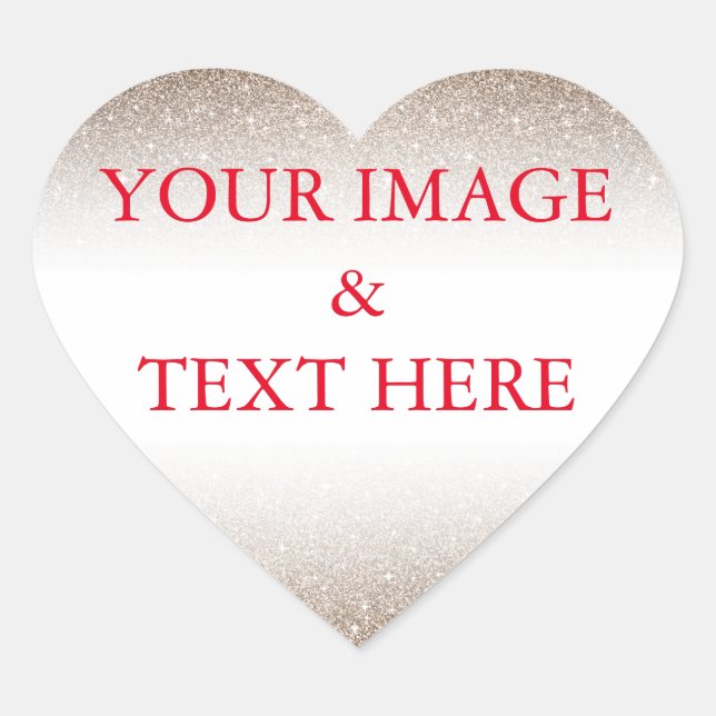 Personalised Custom Your Own Photo & Text Heart Sticker (Front)