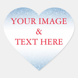 Personalised Custom Your Own Photo & Text Heart Sticker