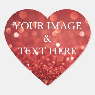 Personalised Custom Your Own Photo & Text Heart Sticker