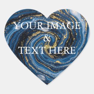 Personalised Custom Your Own Photo & Text Heart Sticker