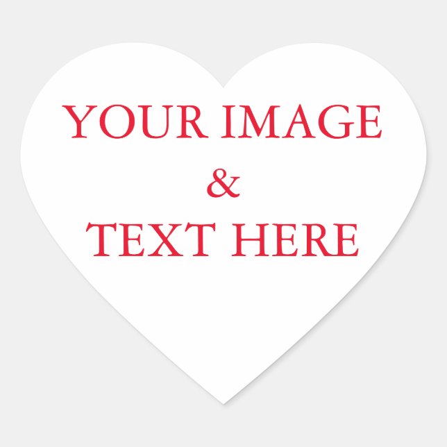 Personalised Custom Your Own Photo & Text Heart Sticker (Front)