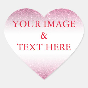 Personalised Custom Your Own Photo & Text Heart Sticker