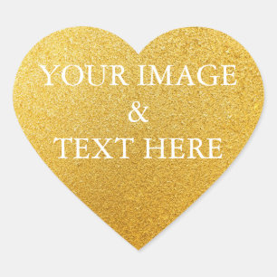 Personalised Custom Your Own Photo & Text Heart Sticker