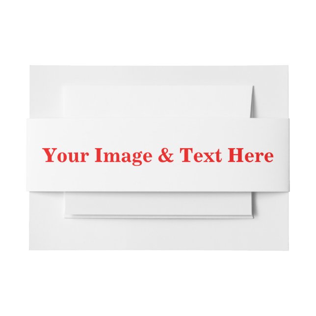 Personalised Custom Your Own Photo & Text Invitation Belly Band (Front Example)