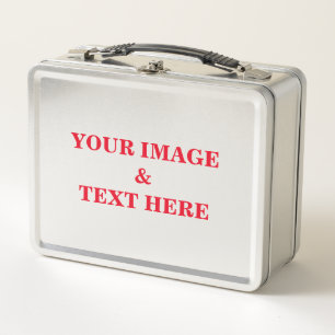 Personalised Custom Your Own Photo & Text Metal Lunch Box