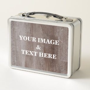 Personalised Custom Your Own Photo & Text Metal Lunch Box