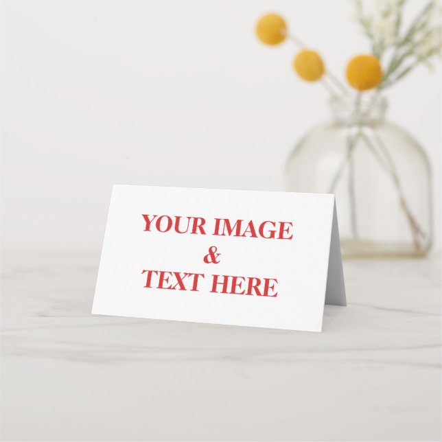 Personalised Custom Your Own Photo & Text Place Card (Front)