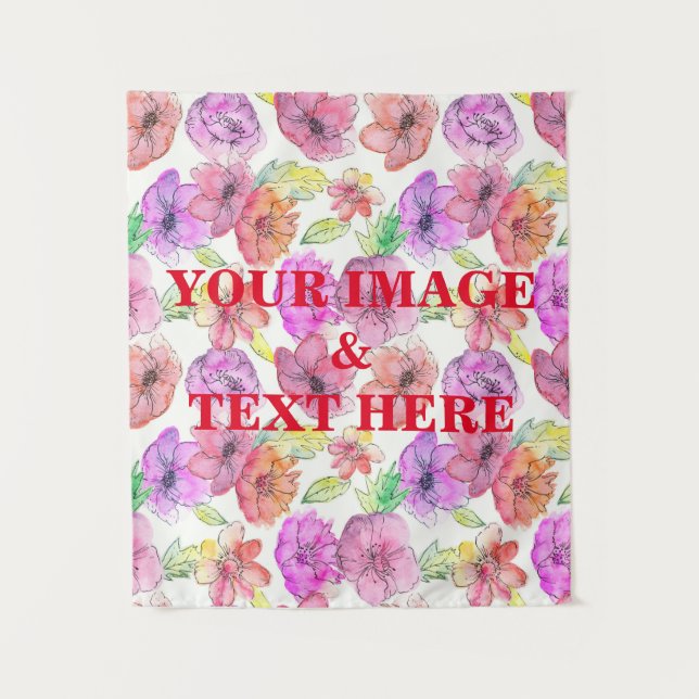 Personalised Custom Your Own Photo & Text Tapestry (Front)