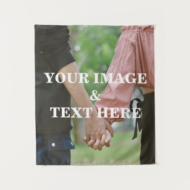 Personalised Custom Your Own Photo & Text Tapestry (Front)