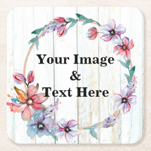 Personalised Custom Your Own Photo Wooden Square P Paper Coaster