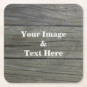 Personalised Custom Your Own Photo Wooden Square P Square Paper Coaster